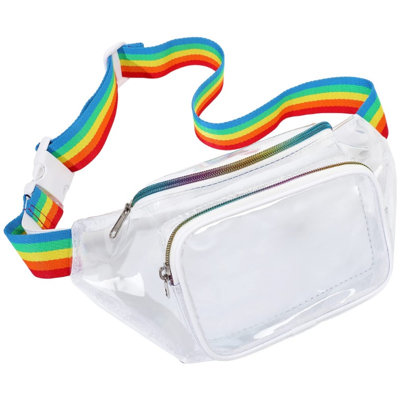 Clear Fanny Pack Stadium Approved, Adjustable Plastic Waist Bag